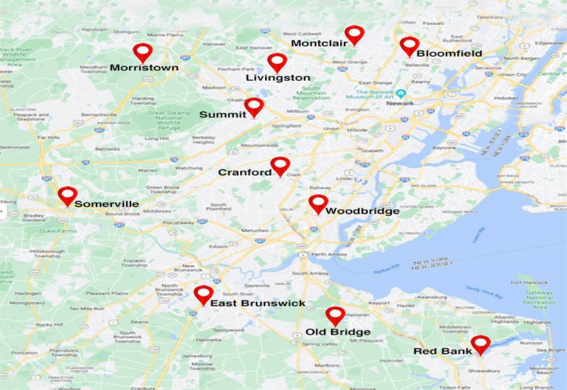 Bowco Labs Pest Control Map Image Of Service Locations In NJ. Read below for explanation